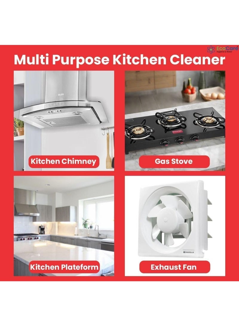 منظف ​​رغوي للمطبخ 500 مل - بخاخ متعدد الأغراض فعال لإزالة بقع الشحوم والزيوت والدهون الصعبة من شفاطات المطبخ وأسطح العمل والمواقد وأجهزة المطبخ - Image 5